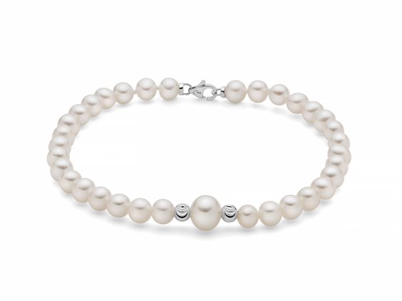 Bracciale Miluna Donna BRACC. PERLE BOULE E FANTASIA in Oro bianco Perla PBR3495 - PBR3495